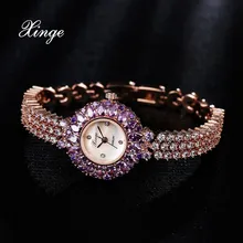 Xinge Brand Dress Women Watch Zircon Luxury Bracelet Rhinestone Water Resistant Wristwatches Ladies Fashion Classic Quartz Watch