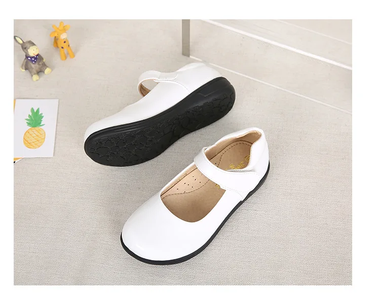 ULKNN Girls Shoes Black and White Children Show Out Spring and Autumn Flats Princess Dress Shoes Kids School Single Shoes comfortable sandals child