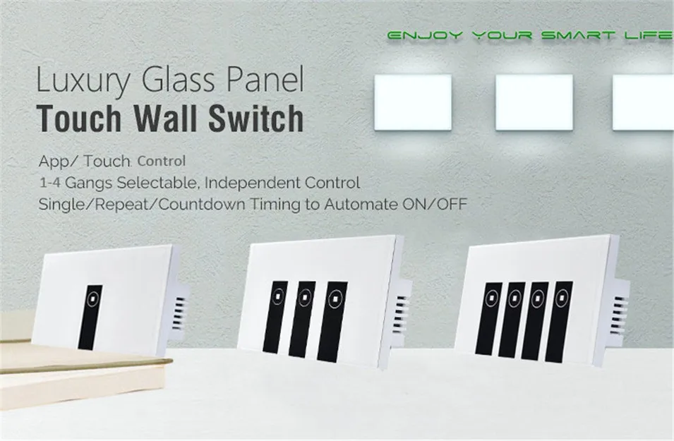 1---Ewelink APP Smart Home Wifi Switch US 12 34 Gang Wall Touch Light Wireless Switch Remote Control Works With Alexa Google Home