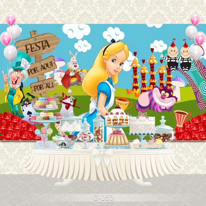 

Vinyl Photography Backdrop Cartoon Characters Princesses Birthday Party Baby Shower Children Backdgrounds for Photo Studio G-053