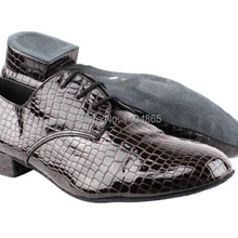 KEEWOO танцевальная новая популярная коричневая и синяя крокодиловая бальная обувь для латинских танцев Мужская танцевальная обувь-Kizomba танцевальная обувь