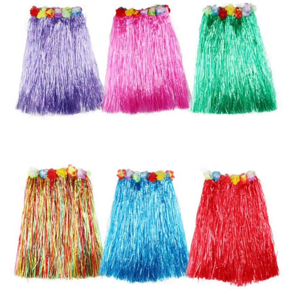 HEY FUNNY 1PC Plastic Fibers Kid Grass Skirts Hula Skirt Hawaiian