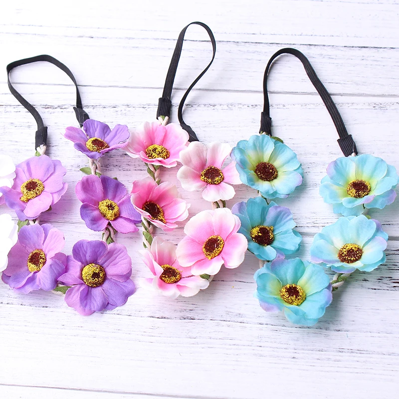 

Fashion Sale Children Kids Girls Flowers Headband Floral Headwear Hair Band Head Accessories The Wreath Wholesale festival style