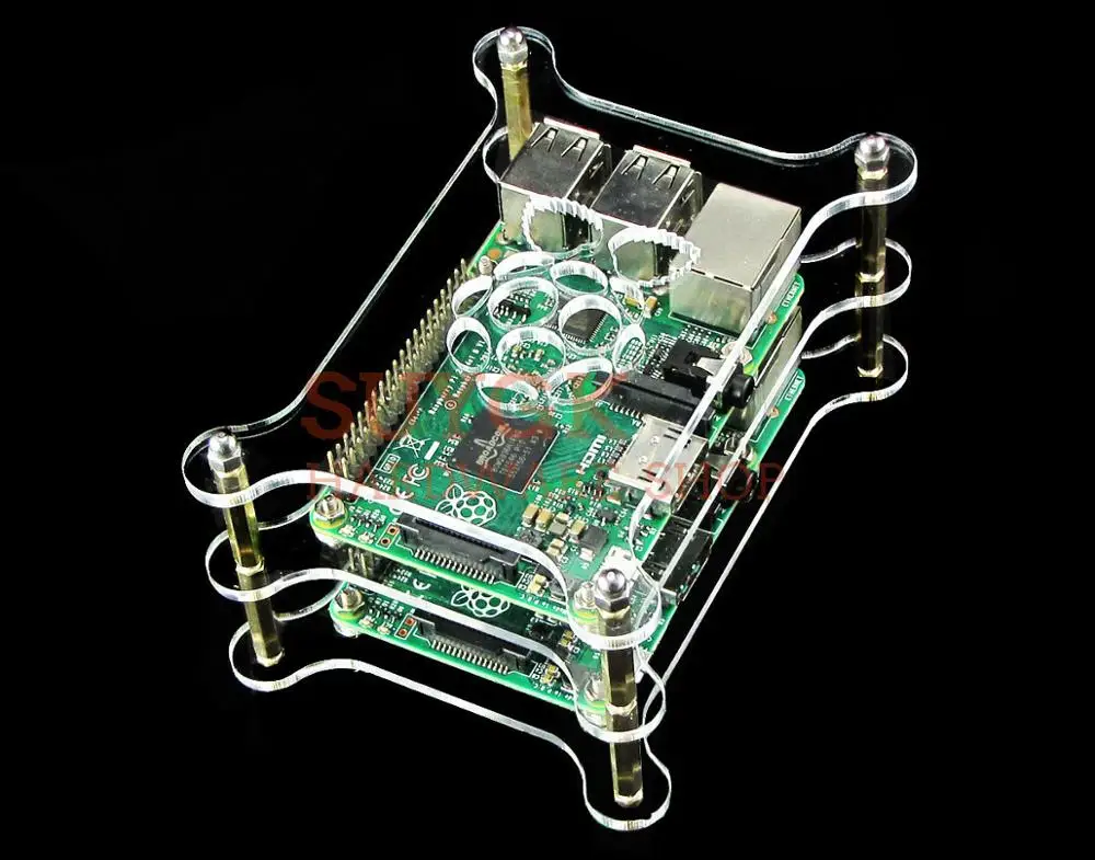 2-слойный Raspberry PI 3 Model B+ Плюс Прозрачный Акриловый чехол Корпус коробка для Raspberry PI 2, PI3 Модель B, PI 3B