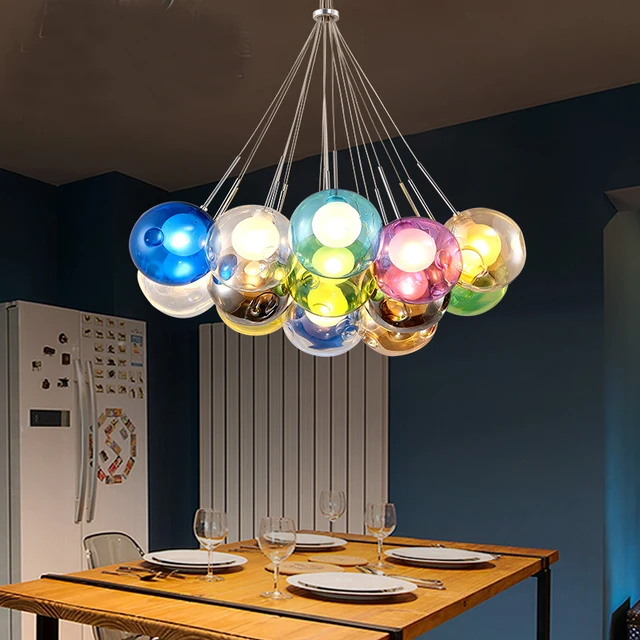 1pc Led Lamps Diy Chandelier Cafe Children S Room Color Gl Bubble 1pc Led Lamps Diy Chandelier Cafe Children S Room Color Gl Bubble Purple Green Blue White Black D12cm Zl323