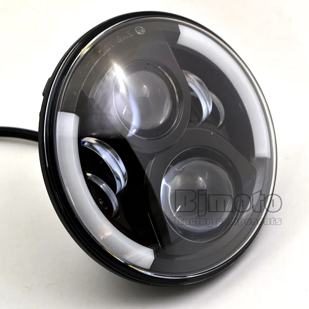 

Bjmoto Motorcycle Car 7 Inch Led Headlight H4 H13 Round Running Lights for Jeep Harley Halo Angel DRL Signal Projection Daymaker
