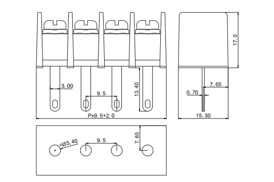 Барьерная Клеммная колодка 45H 45 Ом шаг 9 5 мм IEC:750V32A UL: 300V20A 22 12AWG вертикальная или RA с