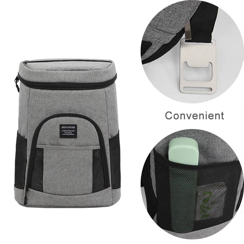 

DENUONISS Brand Insulated Cooler Backpack Lightweight Backpack Cooler Leak-proof Soft Large Camping Cooler Bag for Wine & Beer
