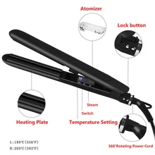 Professional Flat Iron Injection Painting Hair Straightener Argan Oil Steam Treatment Hairs Care Styling Tools @ME88