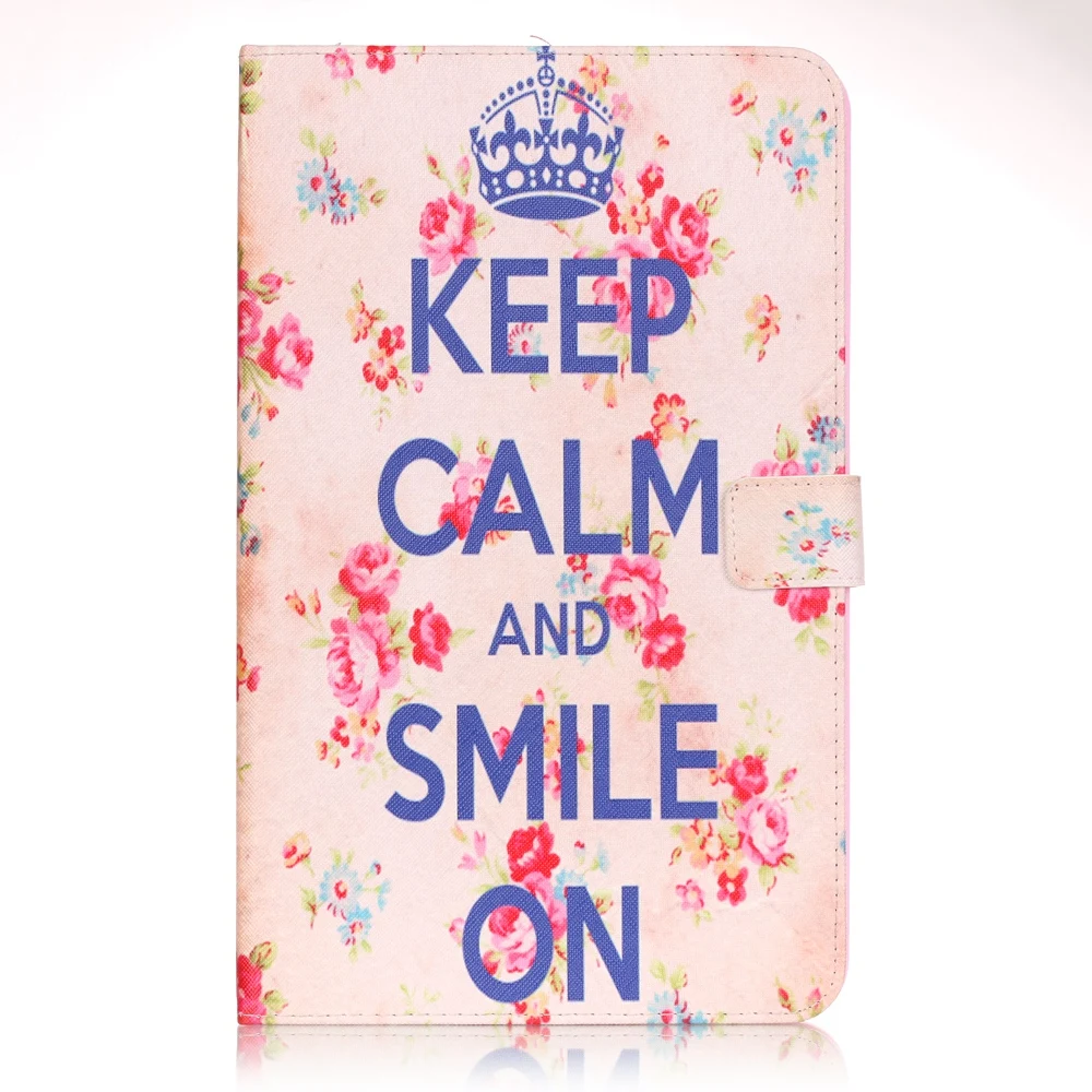 Cartoon Flower Skull Pattern PU Leather Stand Smart Case for Samsung Galaxy Tab A A6 10.1 2016 T585 T580 T580N Gen Tablet Cover