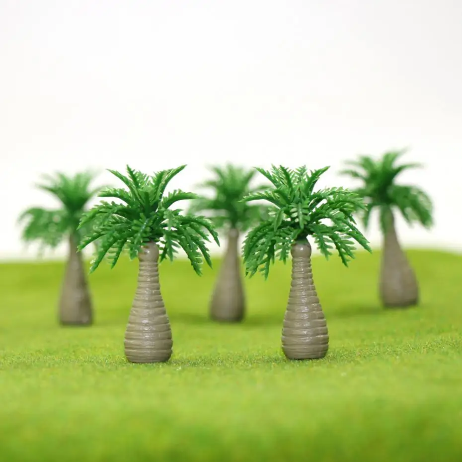 

20pcs 20-50mm Model Bottle Coconut Palm Trees Model Layout Train Scale 1:60-1:250 NEW model train ho scale YS08 railway modeling