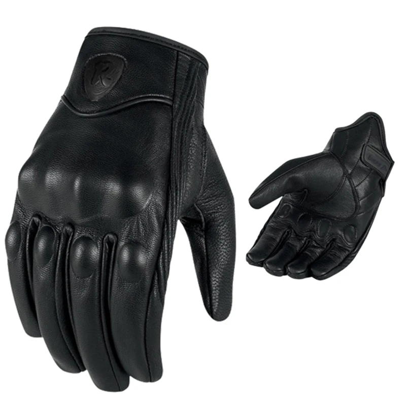 Retro Pursuit Perforated Motorcycle Gloves Motorbike Riding Protective Gears Real Leather Motocross | Автомобили и мотоциклы