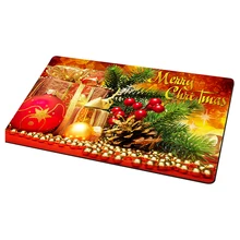 Рождественский Забавный коврик для входной двери, напольный коврик для ванной комнаты, Противоскользящий коврик, красный+ золотой+ зеленый