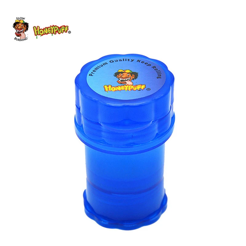 

HONEYPUFF Plastic Tobacco Herb Grinder 58MM 4 Layer Herb Grinder With Sharp Shark Teeth Plus Big Tobacco Storage Case