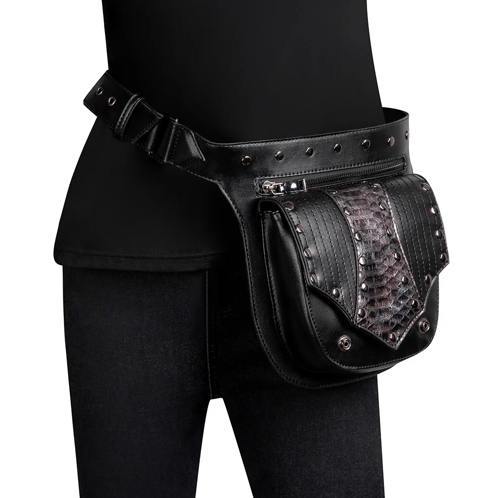 

Vintage Leather Waist Bag Alligator Fanny Pack for Women Waist Pack Luxury Belt Bag Designer/Black Fanny Pack Bags