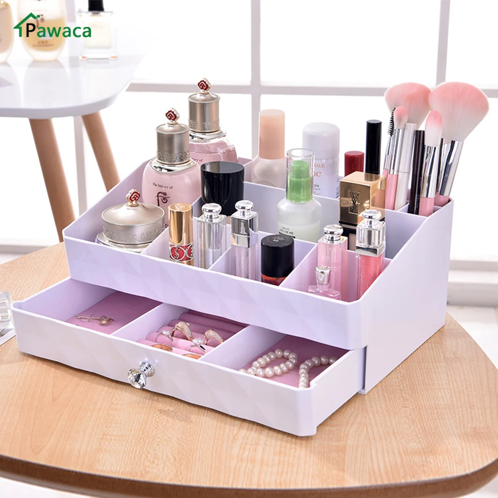 

3 Style Saving Space Desktop Comestics Makeup Storage Drawer Type Box Transparent Acrylic Makeup Storage Case Make up Organizer