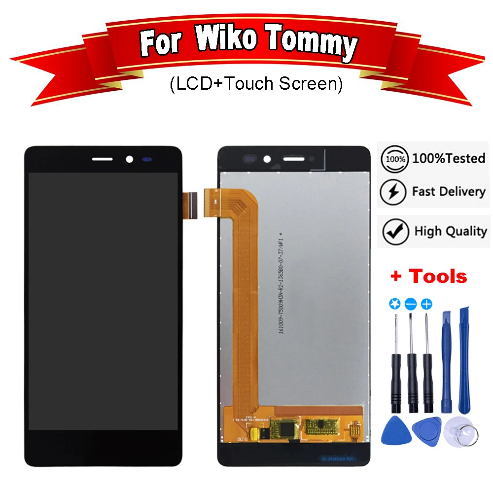 

Black For Wiko Tommy LCD Display +Touch Screen 100% New Digitizer Assembly Replacement Accessories For wiko tommy+Tools
