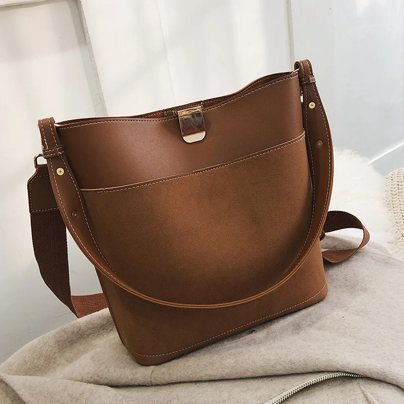 

Fashion Ladies Large Capacity Bucket Bags PU Leather Shoulder Bags Crossbody Bags for Women Tote Bag Bolsas De Mujer B103