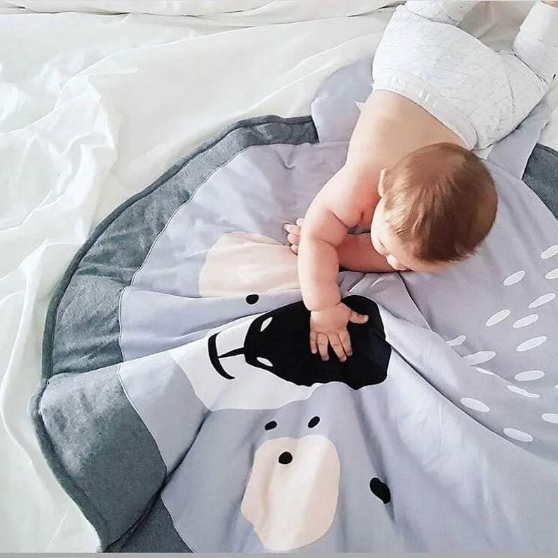 BAAOBAAB PXD14 90 см для новорожденных малышей, детские игровые коврики, круглые ковры, хлопок, милый узор, одеяло для активных игр Единорог