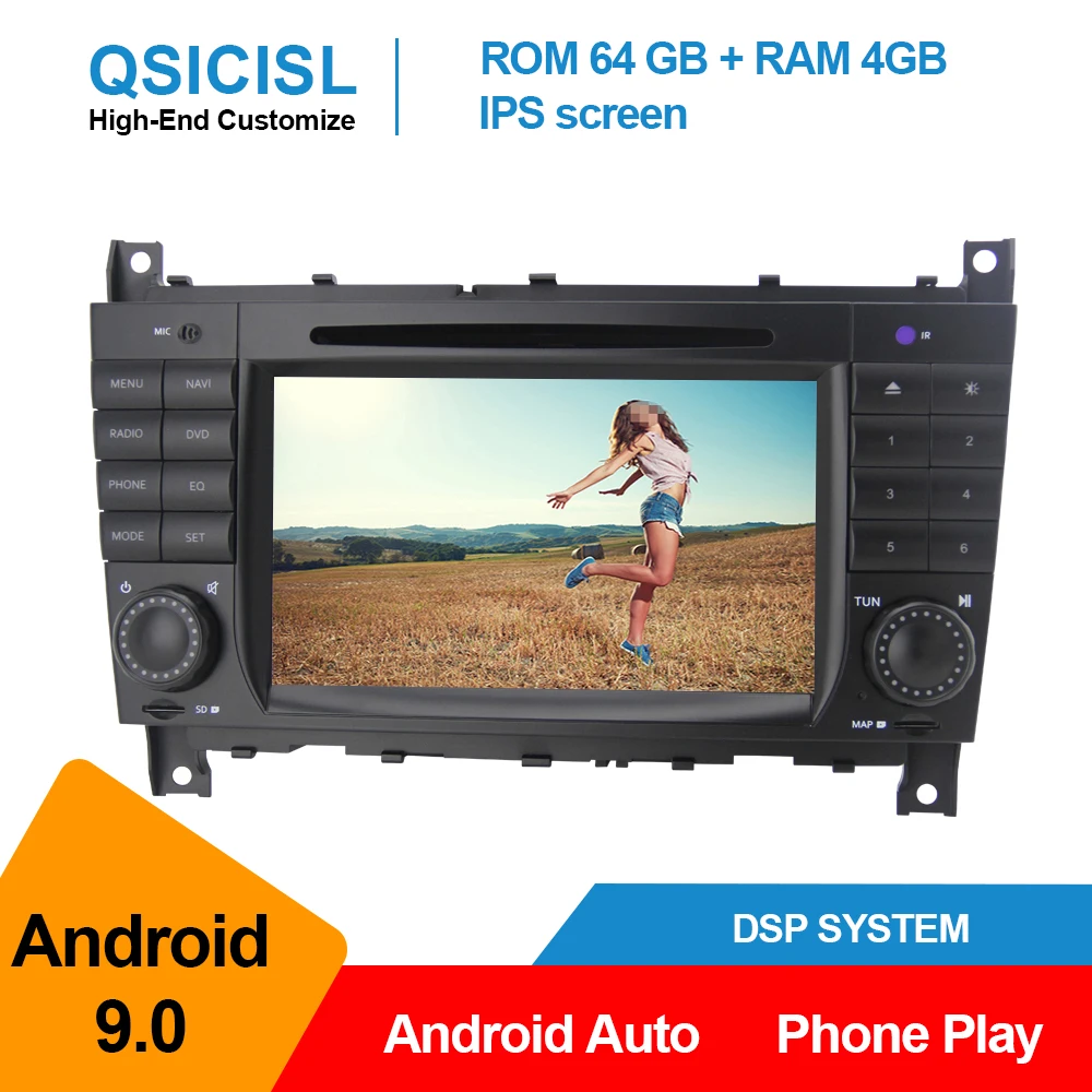 

Android 9.0 car radio multimedia player for Mercedes-Benz W203 (2004-2007) 7" double din car dvd gps navigation stereo 4g wifi