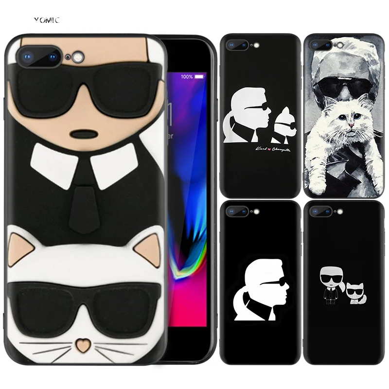 

Silicone Case Shell Coque for iPhone 7 8 6 6S Plus X XS MAX XR 5C 5 5S SE 7Plus 8Plus 7+ 8+ Karl Lagerfeld