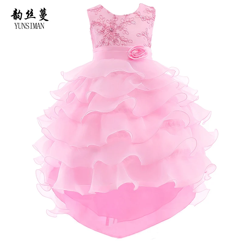 

Fashion Baby Girls Clothing Dress for Kids 2 4 6 8 10 12 Years Flower Tail Cake Dress Girls Red Tutu Party Princess Dress 6C34