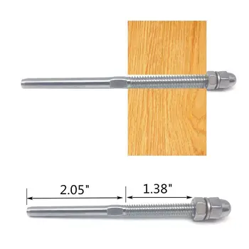 

Hot sale Threaded Terminal Stud End,Stainless Steel Stair Railing,for 1/8 inch Cable Deck Railing Hand Swage T316 Marine Grade