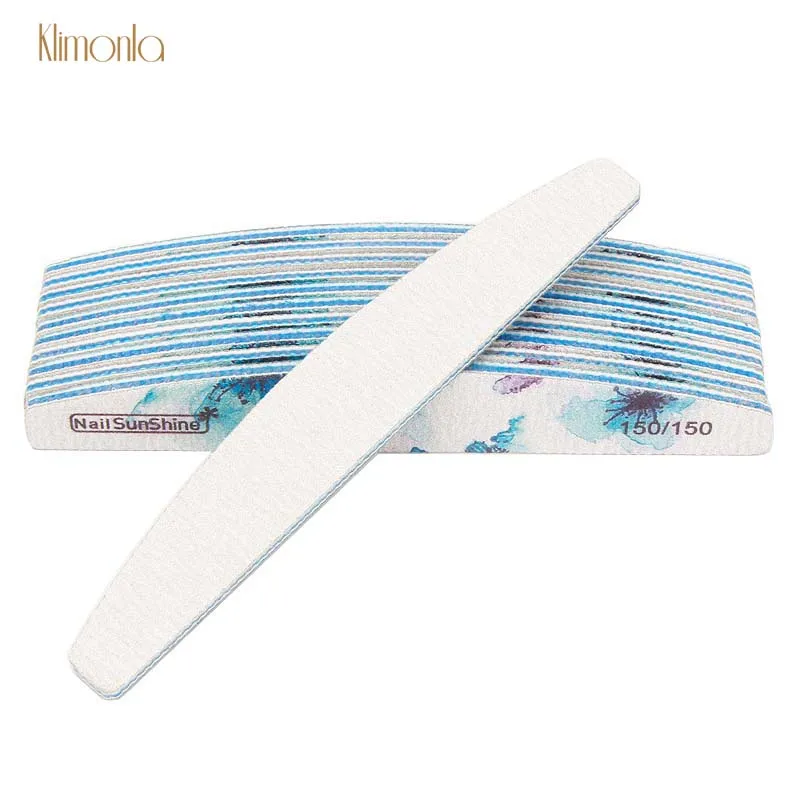 

6Pcs Professional Nail File Half Moon 150 Grit Thick Sandpaper Sanding Buffer Curve Pedicure Manicure Nail Art Tools Double Side