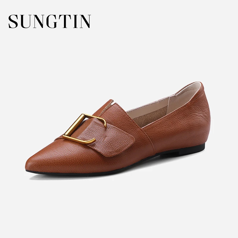 soft leather pointed flats