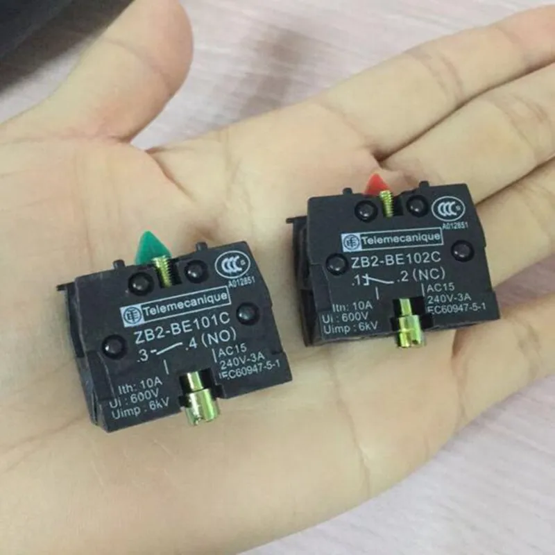 

2PCS XB2 Push Button Switch ZB2BE102C(NC) Contact Block ZB2-BE101C (NO)