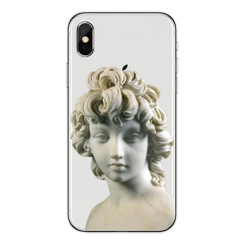 Ретро винтажное искусство Dos Desenhos Animados Para iphone 4 5 6 7 8 X Plus Casos Telefone de TPU Capa Estatua Da Virgem