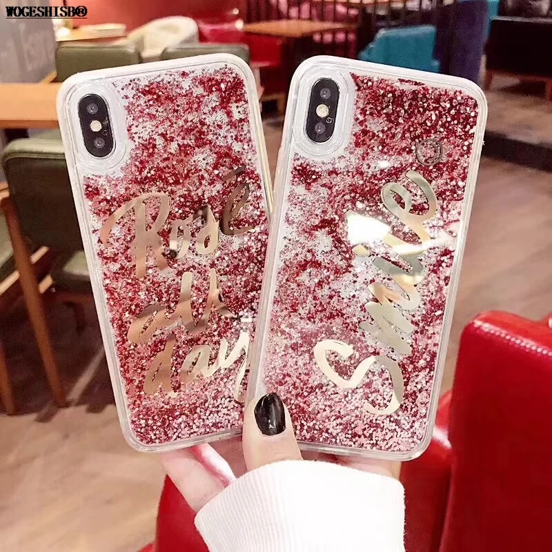 Жидкий чехол для iPhone X динамический Блестящий зыбучий песок силиконовый 6 6S 7 8 Plus