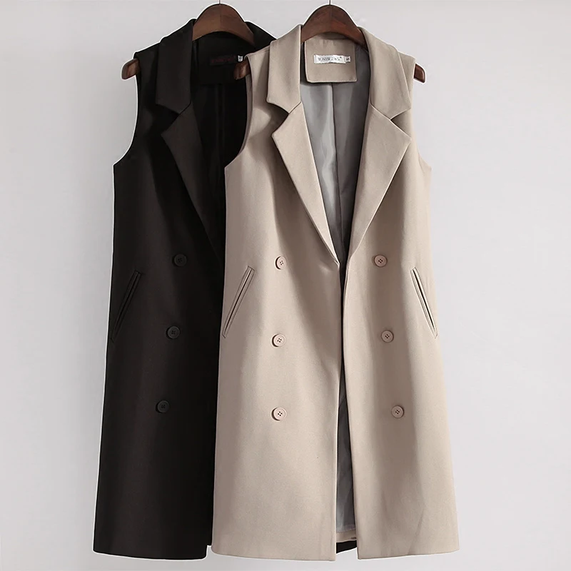 Caseminsto Women Ruffles Collar Vest Length Autumn Lady Elegant Waistcoat Slim Coat Belt Outcoat 