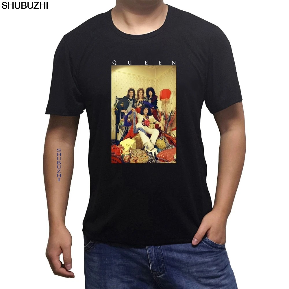 

Queen Old School Early Glam Band Pic White T Shirt New Official Band Merch shubuzhi New Fashion Men'S T-Shirts sbz1325