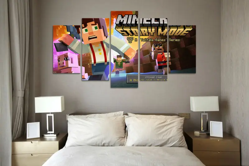 5 Sztuk Artprint Minecraft Malarstwo Home Decor Canvas Reprodukcja Wall Art Malowanie Salon Dzieci Wall Art Decor Obraz Pt04 Decorative Pictures Art Paintingart Print Aliexpress
