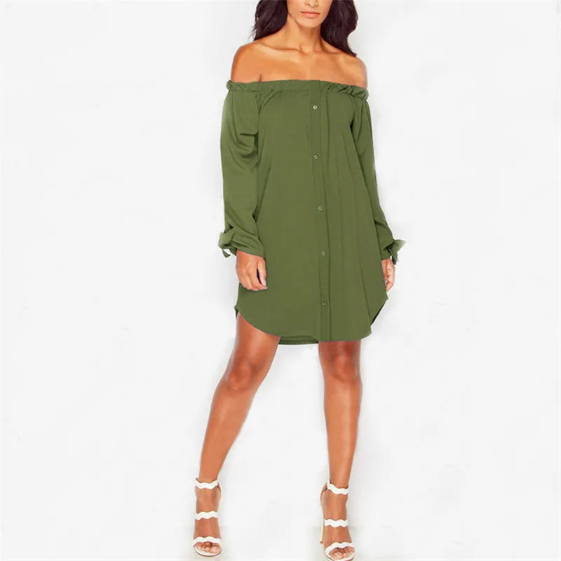 New 2016 Autumn Trendy Strapless font b Sexy b font Off Shoulder Slash Neck Shirt font