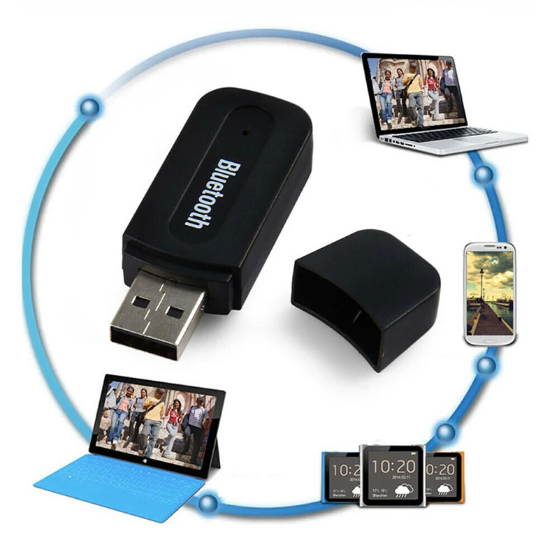 

Wireless Bluetooth PC Car Speaker 3.5mm Music Stereo Receiver Adapter AMP USB Dongle for iPhone Android Mobile Phone Computer