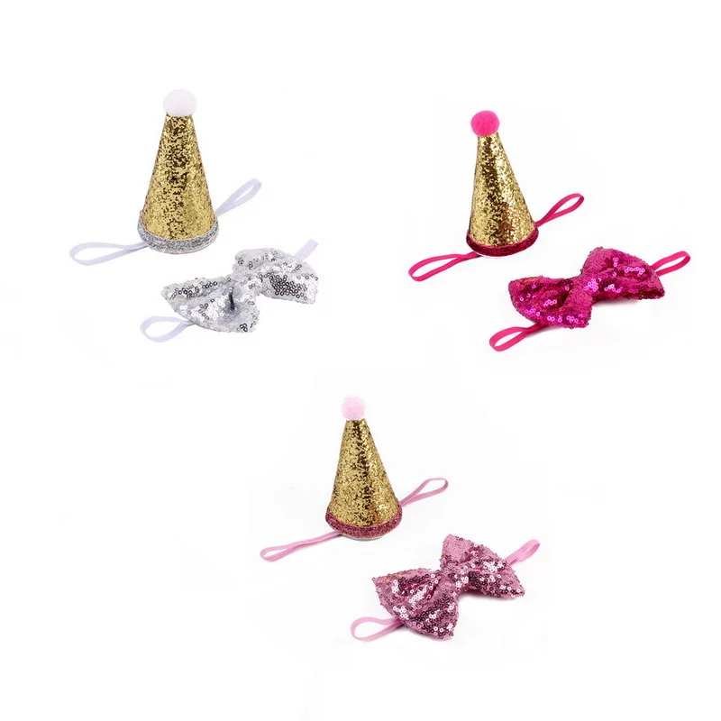 

2Pcs/set Pet Bow Accessories Pet Party Decoration Hat Pet Bowknot Dog Party Hat Pet Christmas Hat Pet Hat For Cats Pet Birthday