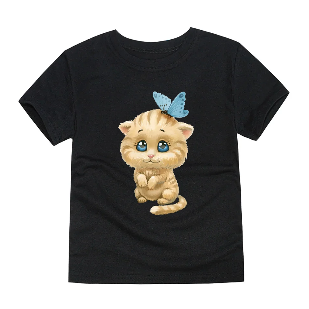 Г. Детская одежда для девочек, футболка, Детские хлопковые топы для девочек с изображением котенка, дешевые китайские топы, 100 г. Детские милые футболки с котом
