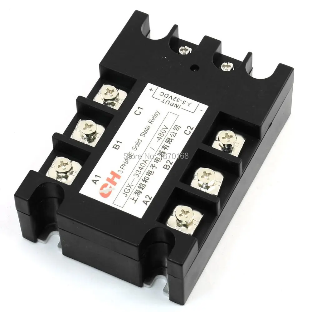 

Jgx-3340 DC ke AC 3-фазное твердотельное реле, 3,5-32VDC 9-30mA 480VAC 40A