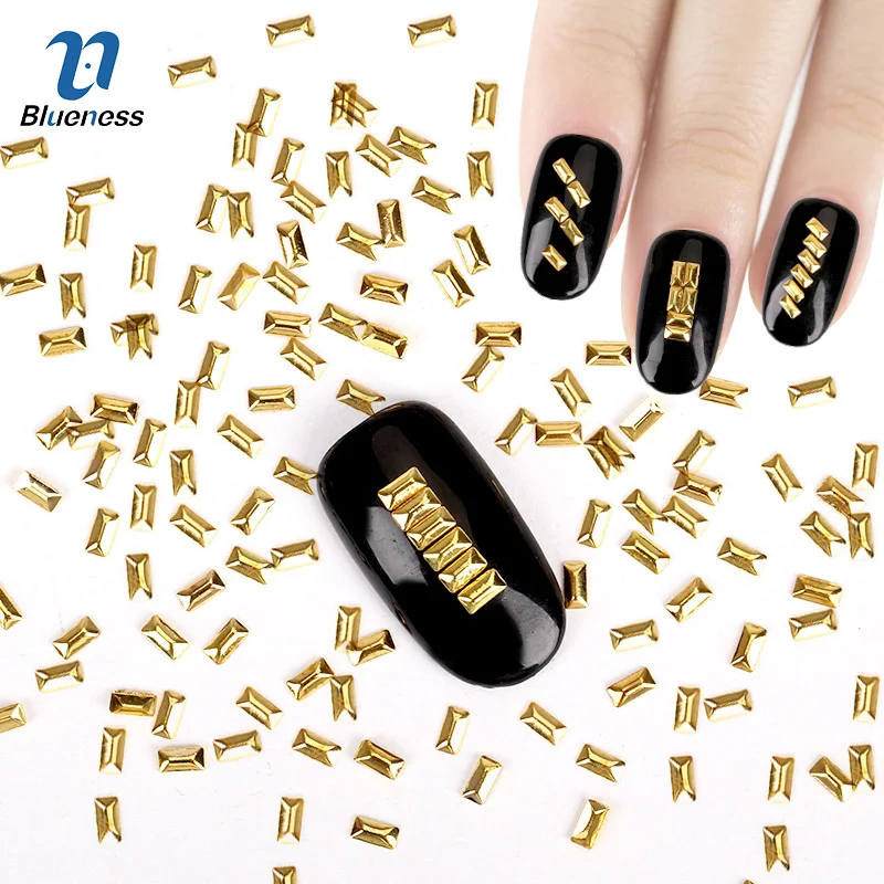 

Blueness 3D Nail Art Decoration Japanese Style Gold Rectangle 3*5mm Design Charms Nails Accessories
