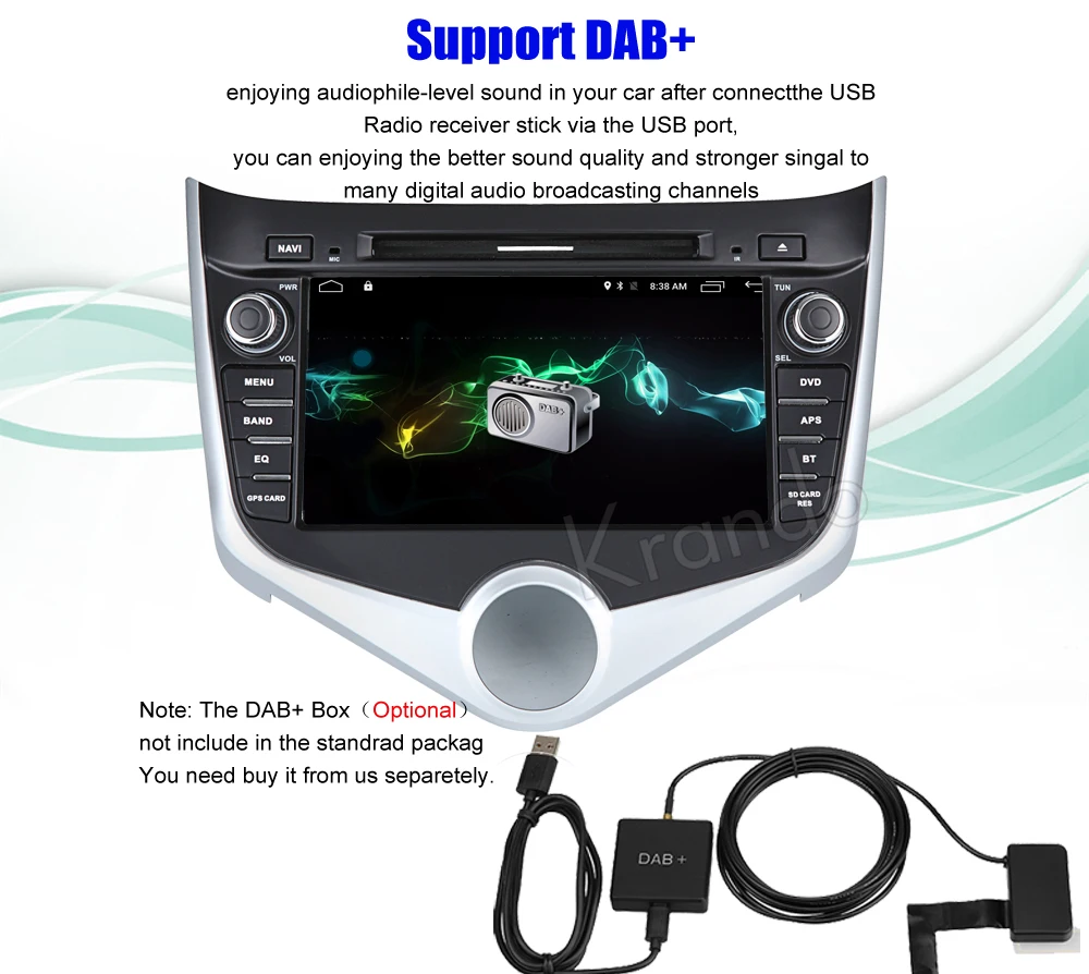 Sale Krando 8" Android 7.1 car audio radio navigation multimedia system for MVM 315 FOR CHERY FULWIN2 gps dvd player WIFI 3G DAB+ 10