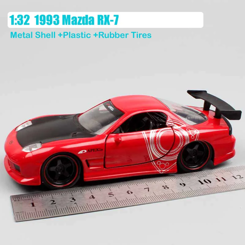 1:32 Масштаб Jada JDM тюнеры Ford GT Datsun 510 Chevy пикап Honda NSX Mazda RX-7 NISSAN Skyline GT-R R35 литая гоночная модель игрушки - Цвет: 1993 Mazda RX-7 Red