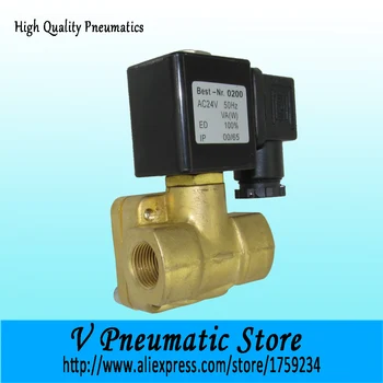 

2/2 way pilot acting brass material 3/8" water valve solenoid for high pressure