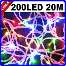 20 м 200 LED 9 Цвета Свадьба Сад год Рождество Строка Фея гирлянды светодиодные Рождество Navidad открытый украшения свет CN c-32