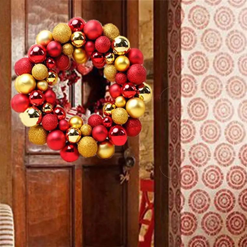 35 см золотой настенный Рождественский венок шар украшения для рождества вечерние гирлянда для двери окна подвесное украшение праздник Acce A35
