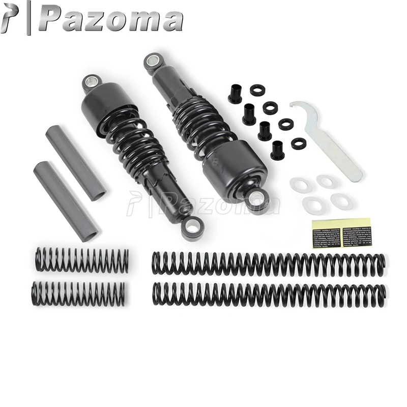 

Motorbike Black Drop-in Fork Springs Lower Front Rear Lowering Slammer Kit for Harley Sportster XL50 XL883 XL1200 Seventy-Two