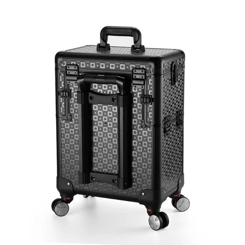 TENSUNVIS Makeup Case aesthetic black professional universal wheels trolley cosmetic box makeup case the best beauty case 4622