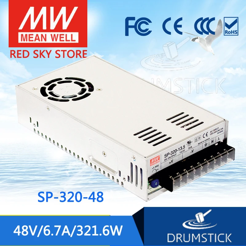 

MEAN WELL SP-320-48 48V 6.7A meanwell SP-320 48V 321.6W Single Output with PFC Function Power Supply