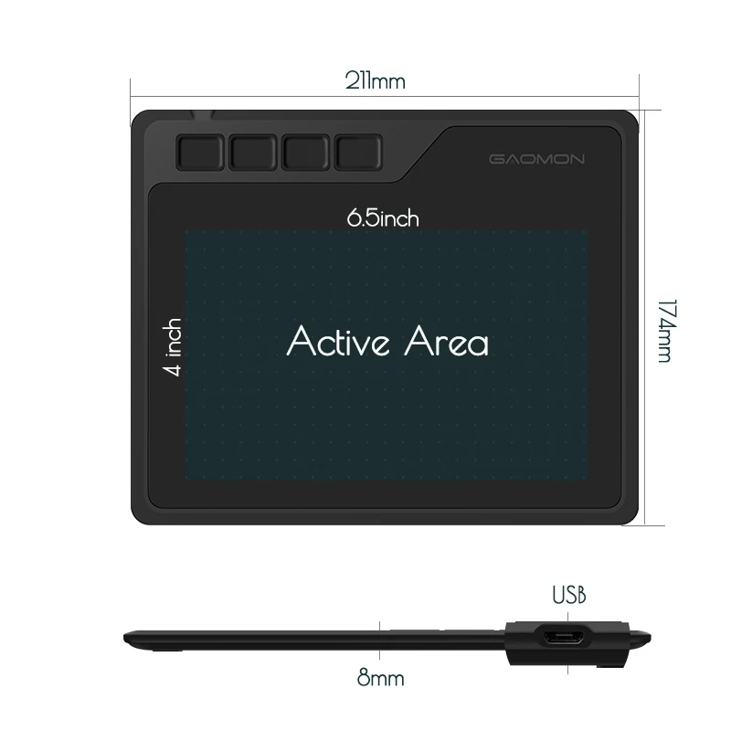 Billige GAOMON S620 6,5x4 Zoll Digitalen Stift Tablet Anime Grafik Tablet für Zeichnung   Spielen OSU mit 8192 Ebenen batterie Freies Stift